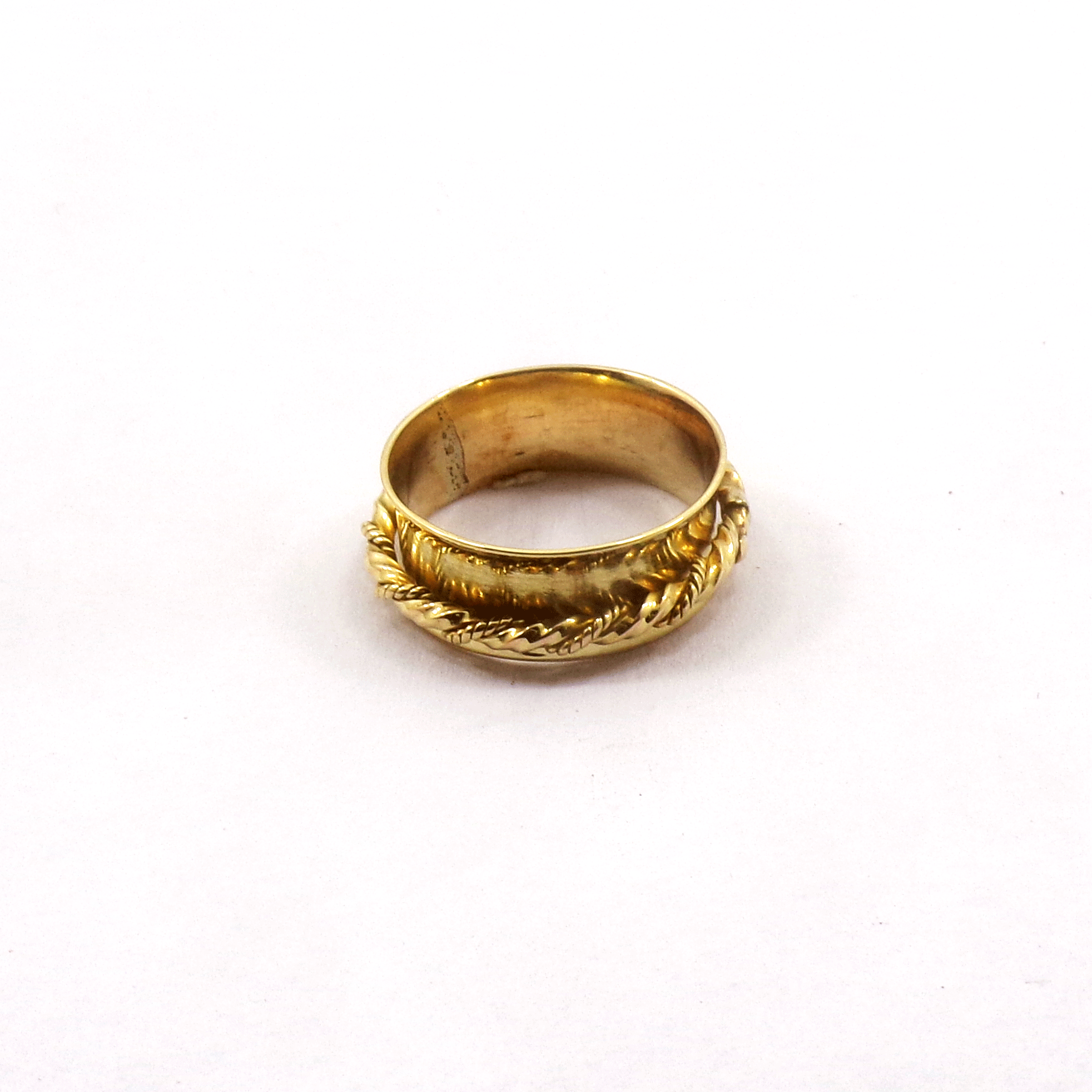 Ring Size - 8 Brass Spinner Ring Q - BSPR998 18K Gold Plated Brass Honey Bee Wire Band Spinner Ring